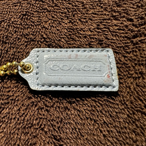 Coach Medium Patent Leather Baby Blue Hang Tag - Picture 1 of 2